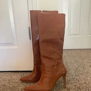 Faux Snake Skin High Heel Boot